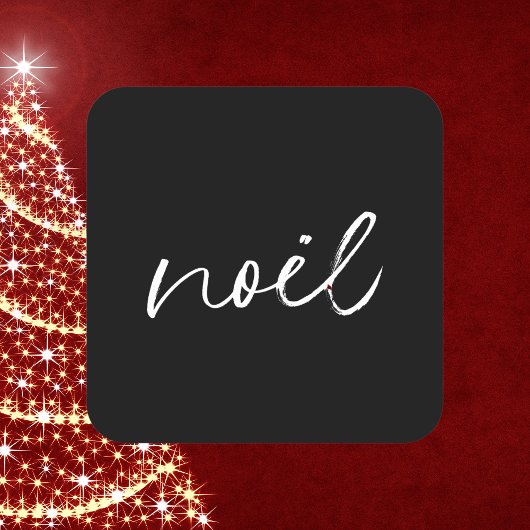 Elegante Minimal Noel Kerstmis Vierkante Sticker