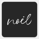 Elegante Minimal Noel Kerstmis Vierkante Sticker (Voorkant)