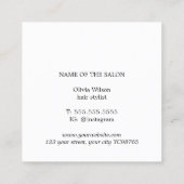 Elegante Minimal Pastel Black Scissors Haarstylist Vierkante Visitekaartje (Achterkant)