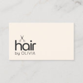 Elegante Minimal Pastel Black Scissors Haarstylist Visitekaartje (Voorkant)