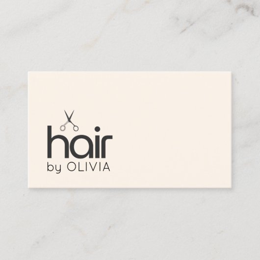 Elegante Minimal Pastel Black Scissors Haarstylist Visitekaartje (Voorkant)