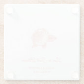 Elegante Minimal Peony Flower Wedding Welkom Glazen Onderzetter (Achterkant)