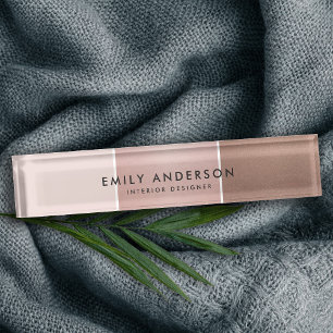 ELEGANTE MINIMAL ROOS GOLD BLUSH ROZE KOPEREN STRI NAAMBORDJE