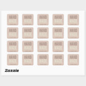 ELEGANTE MINIMAL ROOS GOLD SHIMMER HANDGEMAAKT VIERKANTE STICKER (Vel)