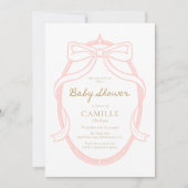 Elegante minimal roze Baby shower uitnodiging (Voorkant)