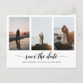 Elegante Minimal Save The Date met Fotocollage Briefkaart (Voorkant)
