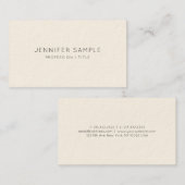 Elegante Minimal Sjabloon Luxe Signature Cream Visitekaartje (Voorkant / Achterkant)
