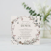 Elegante minimal Waterverf bessen krans groen Kaart (Staand voorkant)