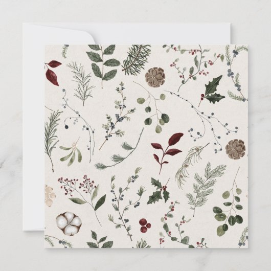 Elegante minimal Waterverf bessen krans groen Kaart (Achterkant)