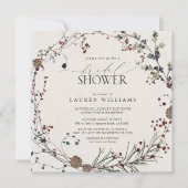 Elegante minimal Waterverf bessen krans groen Kaart (Voorkant)