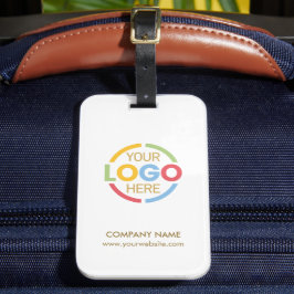 Elegante Minimal White Gold Business Logo Travel Bagagelabel