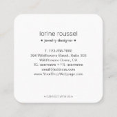 Elegante Minimal Wildflowers Floral Square Busines Vierkante Visitekaartje (Achterkant)