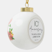 Elegante minimale 10e Jubileum bruiloft Keramische Bal Ornament (Links)