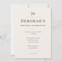 Elegante Minimale 70e Verjaardagsviering