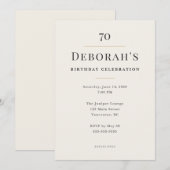 Elegante Minimale 70e Verjaardagsviering Kaart (Voorkant / Achterkant)