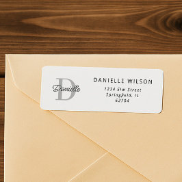 Elegante Minimale Aangepaste Naam Monogram Eenvoud Etiket