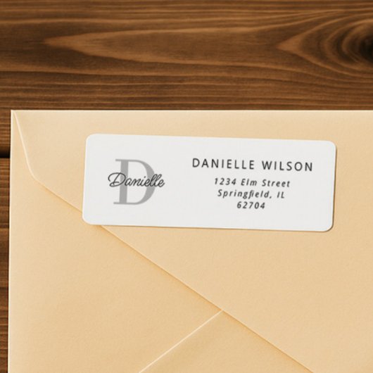 Elegante Minimale Aangepaste Naam Monogram Eenvoud Etiket