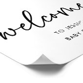 Elegante minimale babyshower welkom teken poster (Hoek)