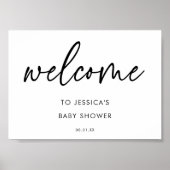 Elegante minimale babyshower welkom teken poster (Voorkant)