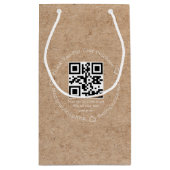Elegante Minimale Bedank Business QR Code Kraft Klein Cadeauzakje (Achterkant)