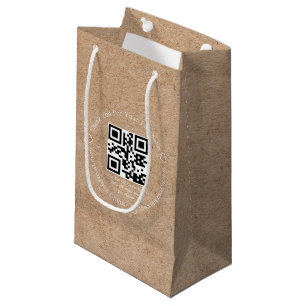 Elegante Minimale Bedank Business QR Code Kraft Klein Cadeauzakje