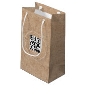 Elegante Minimale Bedank Business QR Code Kraft Klein Cadeauzakje (Achterkant Gekanteld)