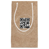 Elegante Minimale Bedank Business QR Code Kraft Klein Cadeauzakje (Voorkant)