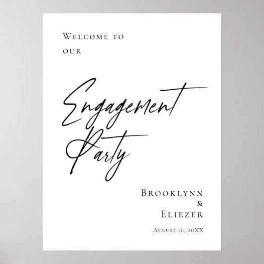Elegante minimale betrokkenheid Party welkom Poster (Voorkant)