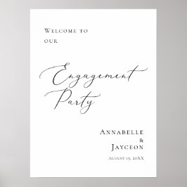 Elegante minimale betrokkenheid Party welkom Poster