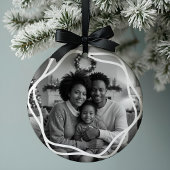 Elegante minimale blad gebladerte zwart-wit foto keramisch ornament