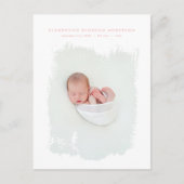 Elegante minimale blauwe geboorte aankondiging fot (Voorkant)