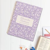 Elegante minimale bloemenbladeren patroon script planner