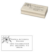 Elegante minimale bloemenbruiloft retour adres rubberstempel (Gestempeld)