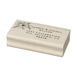 Elegante minimale bloemenbruiloft retour adres rubberstempel