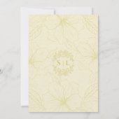 Elegante minimale bloemenoverzicht gouden bruiloft kaart (Achterkant)