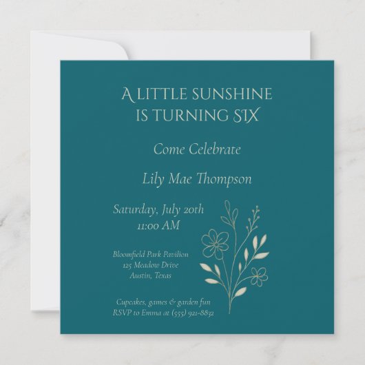 Elegante Minimale Bloemmotief Save The Date (Voorkant)