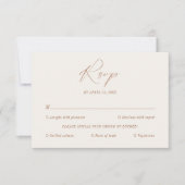 Elegante minimale Boho met maaltijdkeuzes RSVP Kaartje (Voorkant)