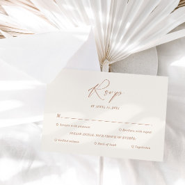 Elegante minimale Boho met maaltijdkeuzes RSVP Kaartje