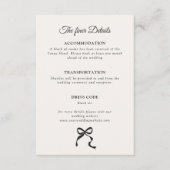 Elegante minimale boog bruiloft details informatiekaartje (Voorkant)