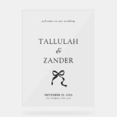 Elegante minimale boog bruiloft welkom acryl bord (Voorkant)