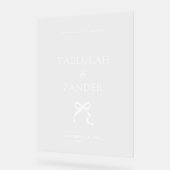 Elegante minimale boog bruiloft welkom acryl bord (Hoek)