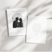 Elegante minimale boog foto bruiloft bedankkaart