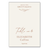 Elegante minimale botanische trouwplaatskaarten kaart (Voorkant)