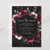 Elegante minimale Bourgondische bruiloft Save The Date (Voorkant)