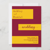 Elegante minimale Bourgondische en gouden moderne Kaart (Voorkant)