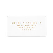 Elegante minimale bronzen retouradres sticker (Voorkant)