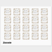 Elegante Minimale Bruidsbrunch Uitnodiging Vierkante Sticker (Vel)