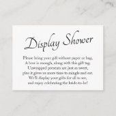 Elegante, Minimale Bruidsdisplay Shower Cadeaubon Informatiekaartje (Voorkant)