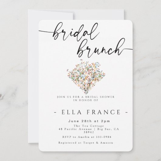 Elegante minimale bruiloft brunch uitnodiging (Voorkant)