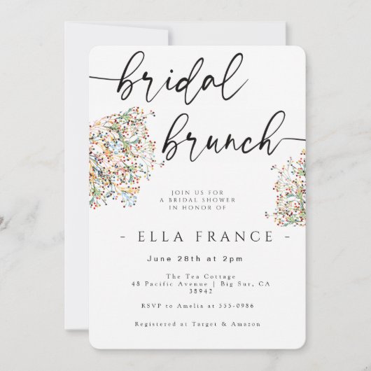 Elegante minimale bruiloft brunch uitnodiging (Voorkant)